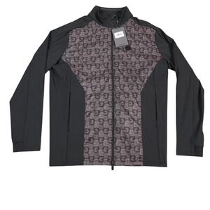 G/FORE Full Zip Jacket Mens Medium Onyx Monogram Logo Performance Golf Jacket